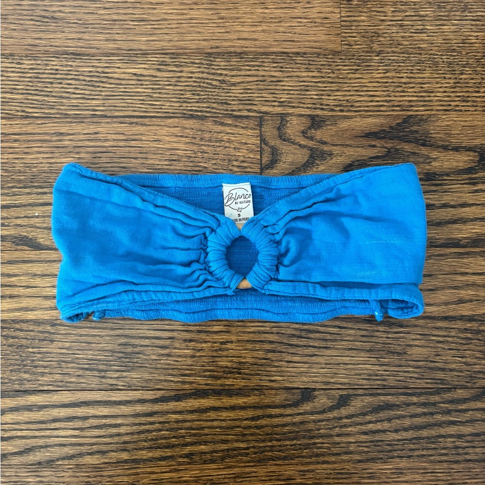 Blue Bandeau Top